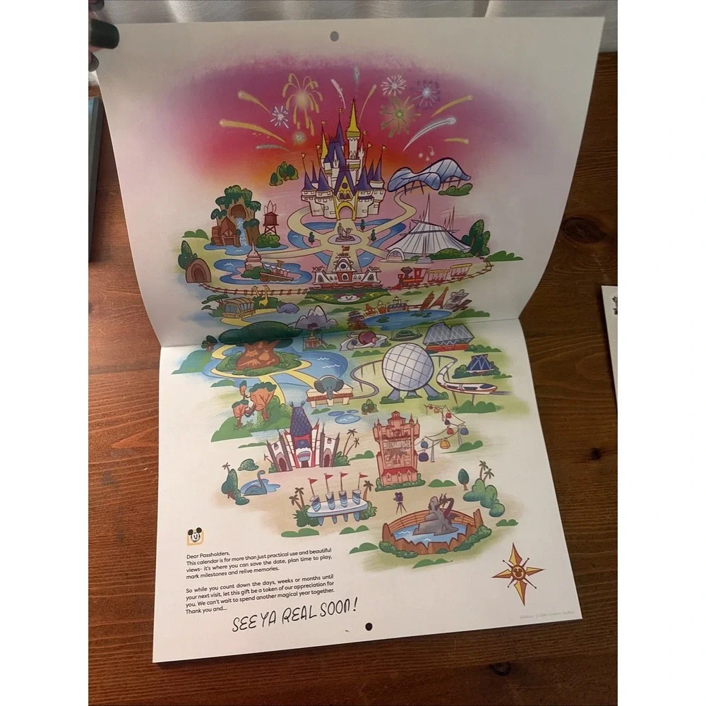 2026 Walt Disney World Full Color Calendar with stickers. Annual Passholder only